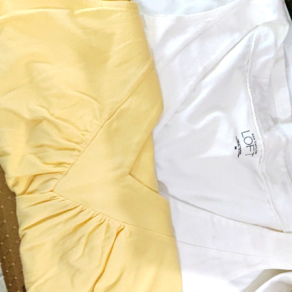LOFT Yellow and White Lightweight Tanks